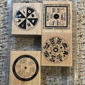 Wooden Take A Spin  Stamp Set - Black Ink Designs